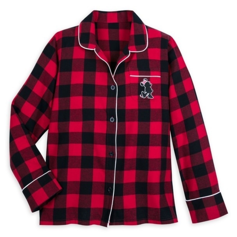 DISNEY Parks Minnie Mouse Buffalo Plaid PJ Top-Womens S